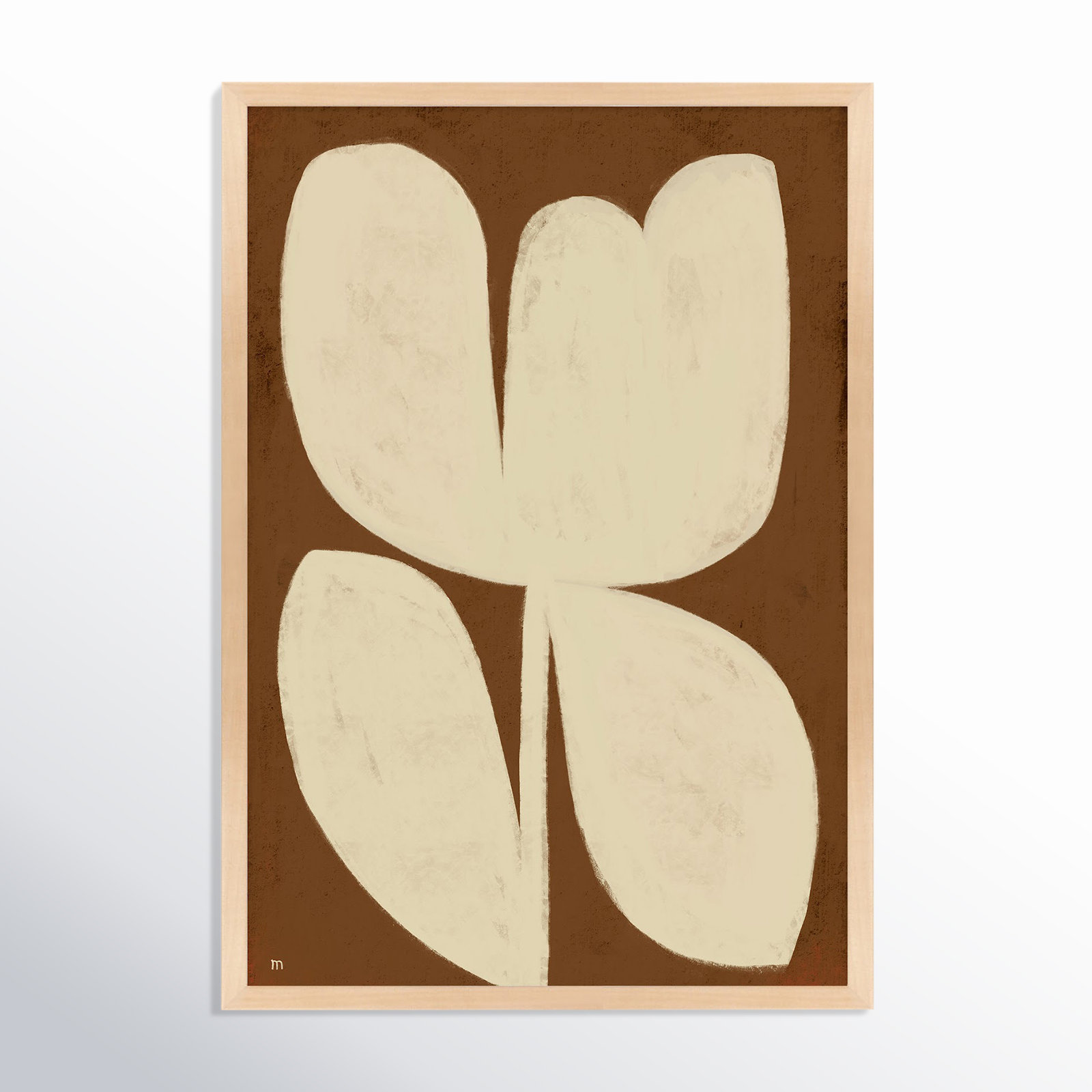 Flower 1 Print, 20" H x 14" W, Maple Framed