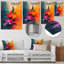 «Blossoming Tropical Flowers Collage», impression d'art floral abstrait-104687461-104687459