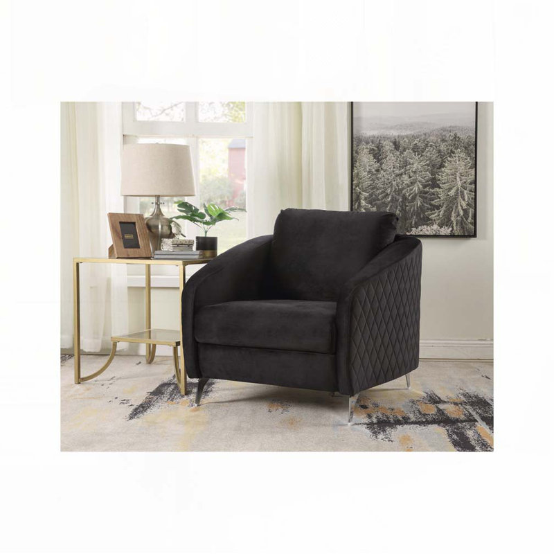 Fauteuil d'appoint en velours, Noir