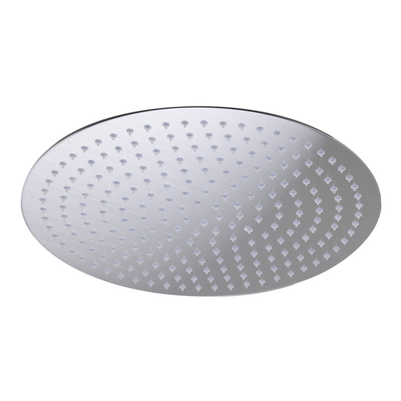 Pomme de douche ronde pour pluie 16 po ultra fine, Acier inoxydable brossé uni