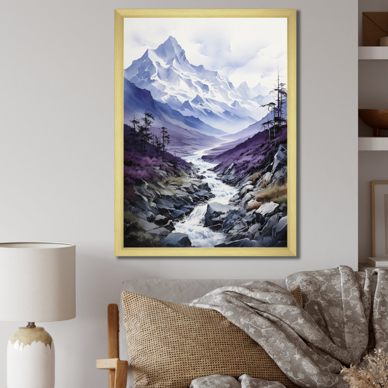 Bayden Alaska Mountain Majesty - impression, Encadrement doré, H 44 po x l 34 po x P 1,5 po