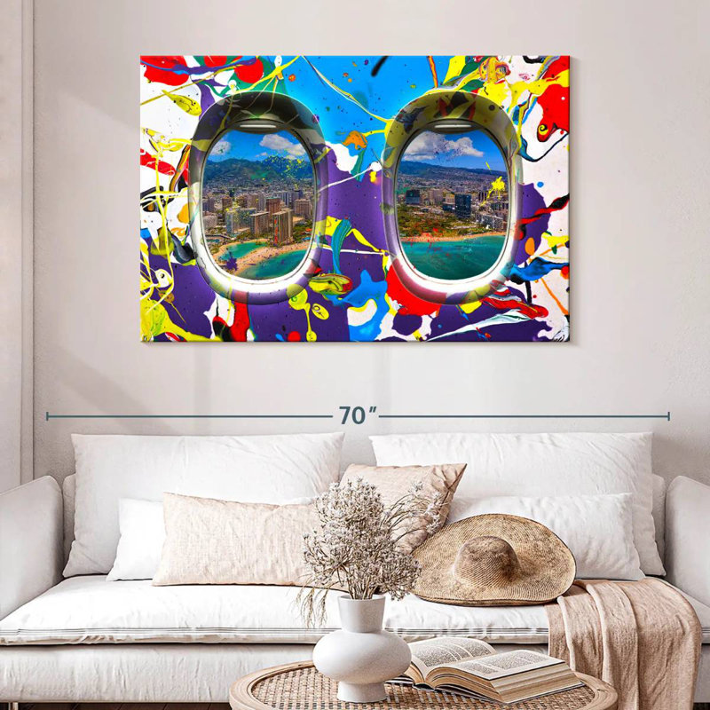 Mehar Abstract Airplane Window, 32" H x 48" W