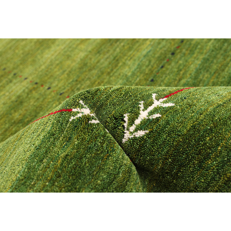 Kashkuli Gabbeh Green Rug 4'11" x 7'9"