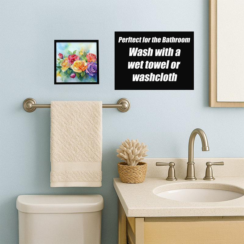 Roses in Watercolor Framed Metal Print