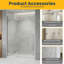 Drew Porte de douche pivotante réversible chrome 57,6po–58po x 79po avec verre trempé clair-125041181