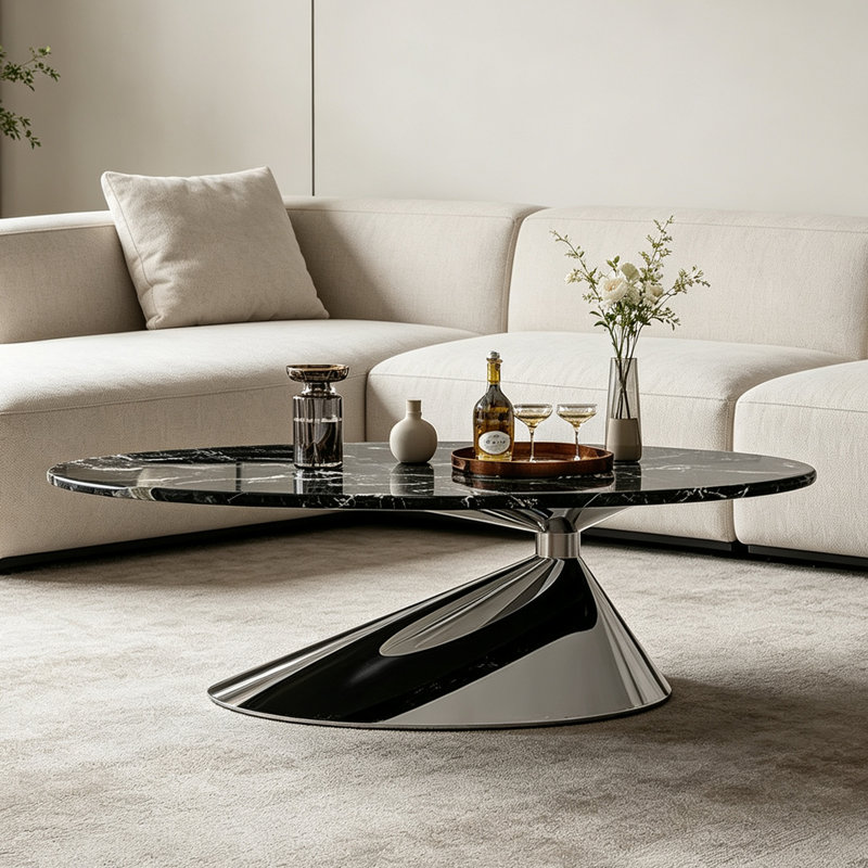 Hyeon, 15.7" H x 43.3" W x 23.6" D, Black/Silver