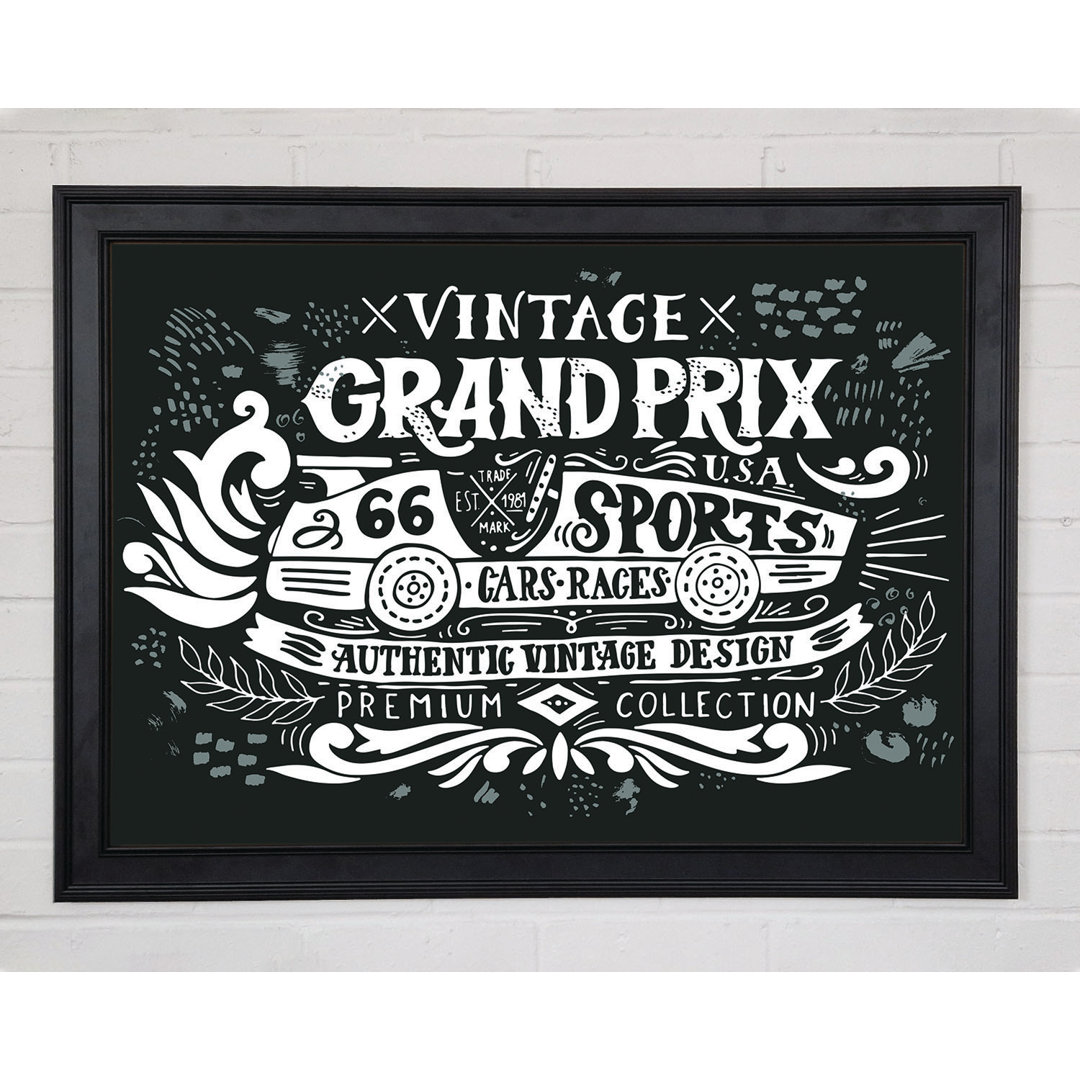 Vintage Grand Prix Type Gerahmter Druck