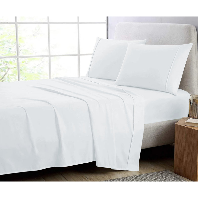 Super Soft 200 Thread Count Microfiber Brushed Fitted Bed Sheet, Single (3'), White