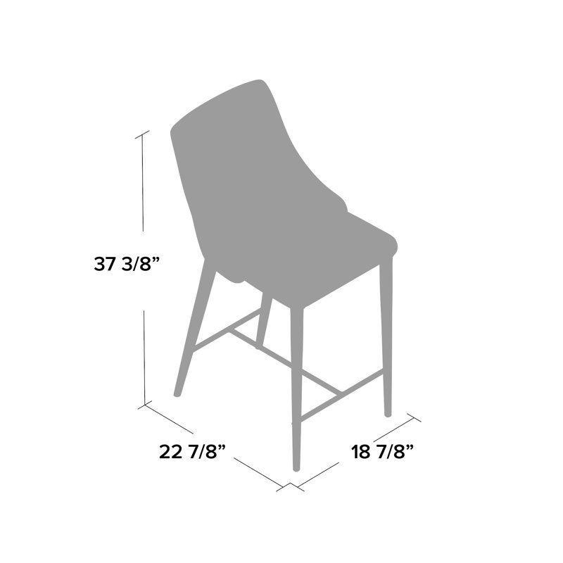 Adaurd Upholstered Counter Stool with Metal Frame