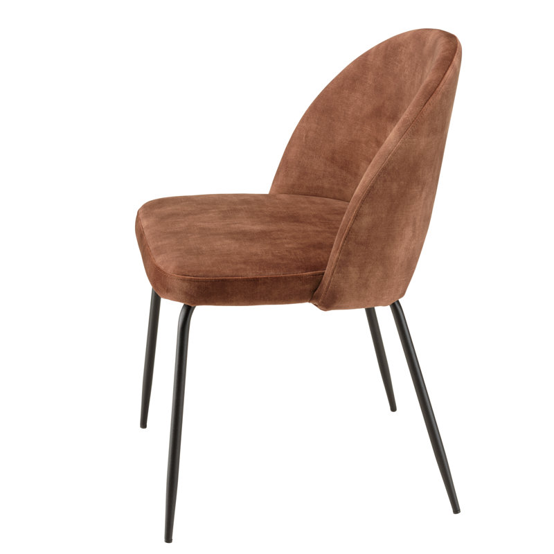 Luanna 47cm H Velvet Upholstered Side Chair, Brown