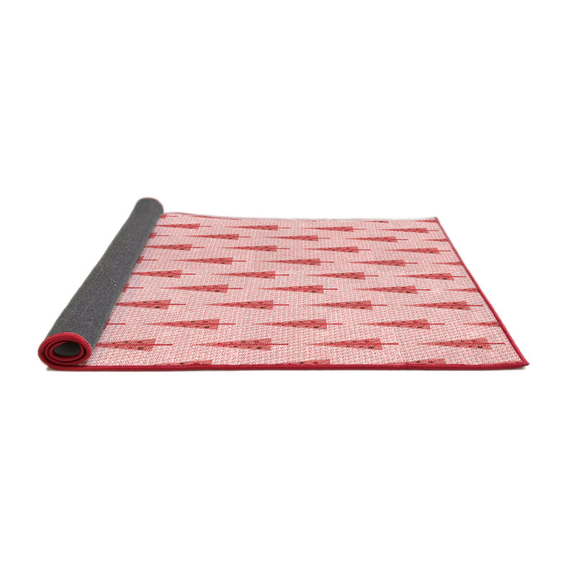 Tapis floral rouge / rose, Rond 8 pi