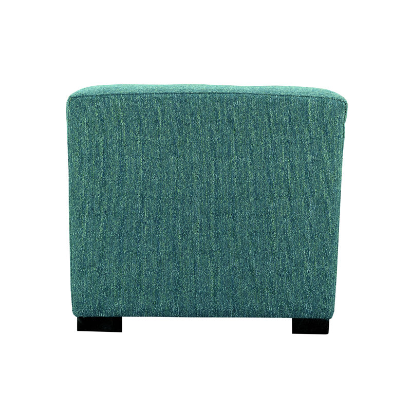 Hadlee Upholstered Ottoman, Teal Polyester Blend