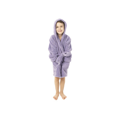 Peignoir 100% microfibre en molleton avec poches et capuche pour les enfants
