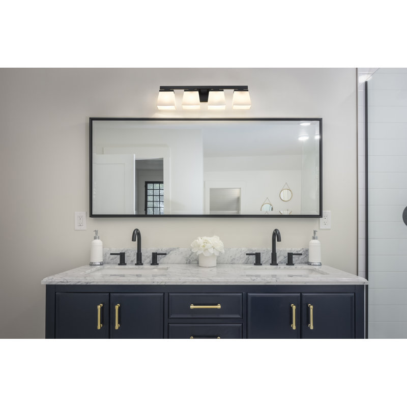 Meuble-lavabo 4 lumières Panora, Noir mat