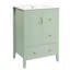 Meuble-lavabo 24 po avec lavabo, une armoire avec porte à fermeture douce, 3 tiroirs à fermeture douce, poignées en métal rétro