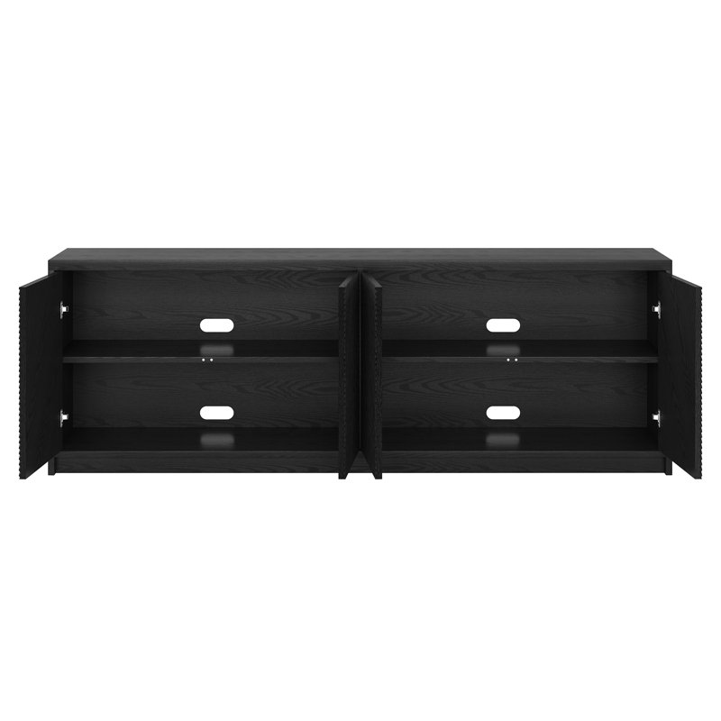 Meuble télé rectangulaire pour téléviseur de 78 po ou moins Renad, Noir
