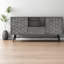 Buffet spacieux en bois d'acacia gris et design multifonctionnel moderne