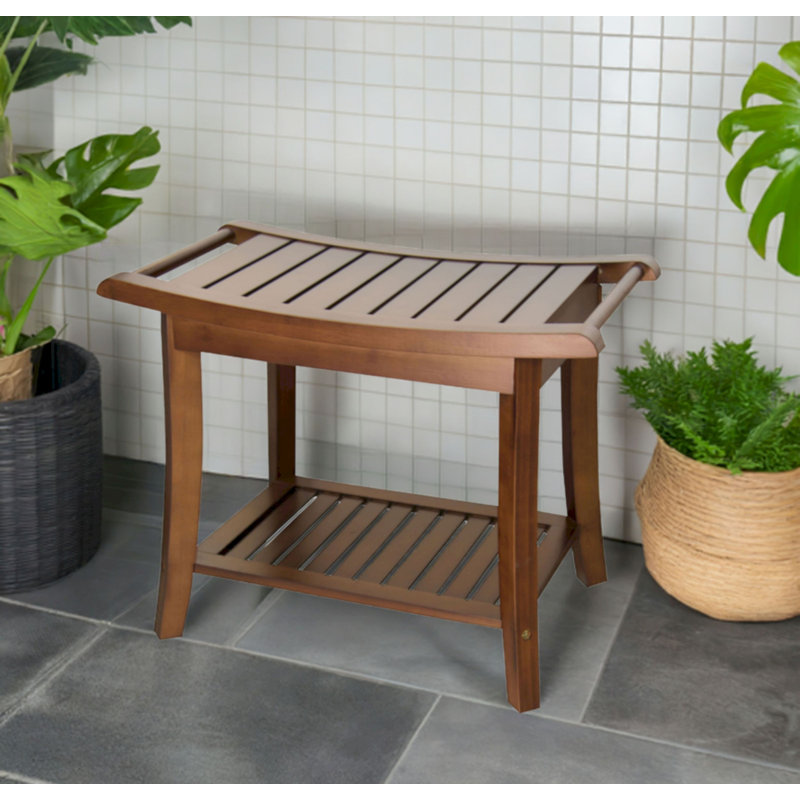 Mitch 23.75'' W Bamboo Shower Bench, Caramel