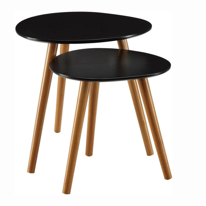 Nesting End Tables,Set of 2, Black