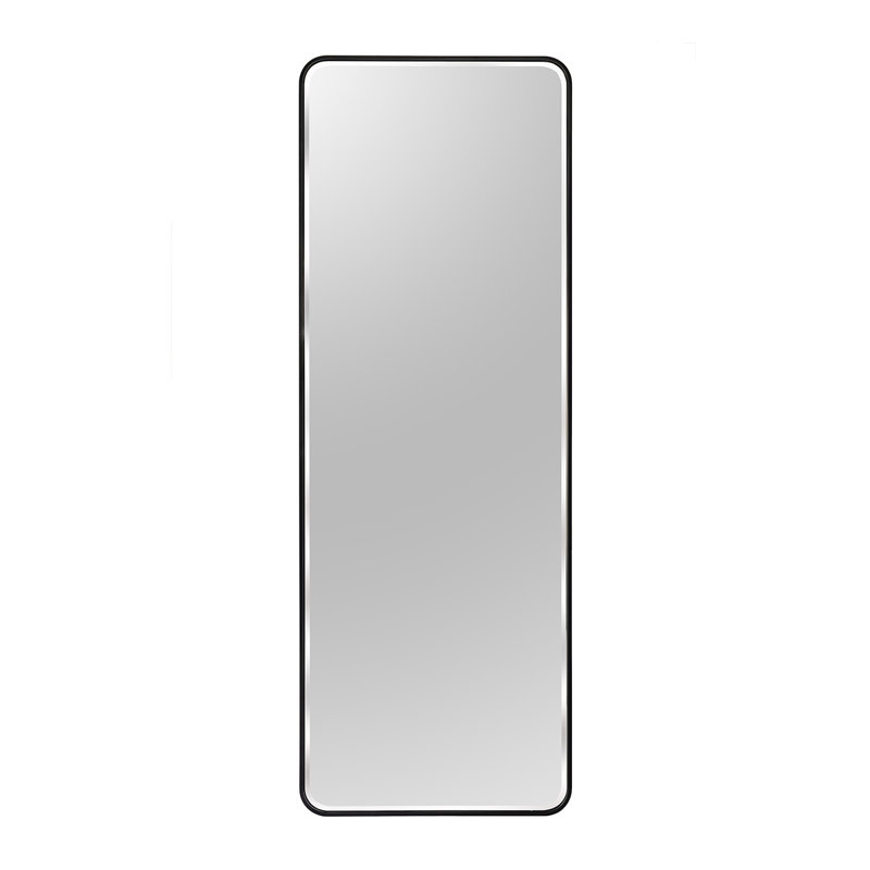 Kallas Metal Flat Wall Mirror, Matte Black/bevel edge
