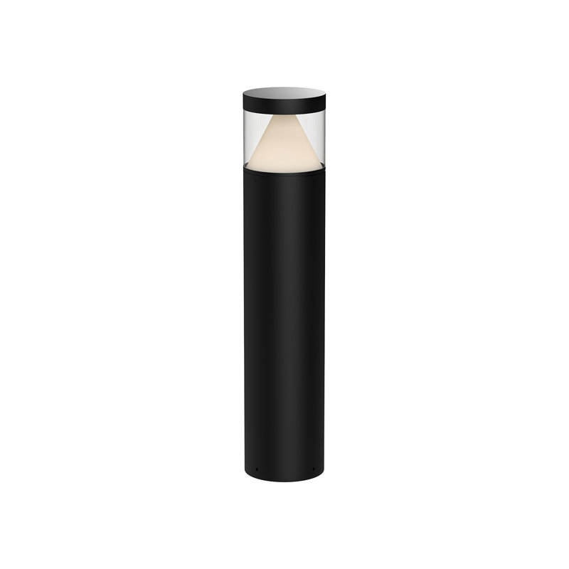 Borne d'éclairage intégrée en aluminium noir / transparent Hanover, H 29,63 po x l 6,38 po x P 6,38 po