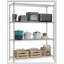 Unité de rangement robuste en métal à 4 tablettes réglables, idéale pour le garage et la cuisine, finition chromée, 15,8 po