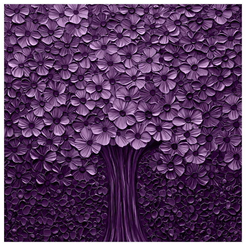 Purple Floral Tree Comforter, King