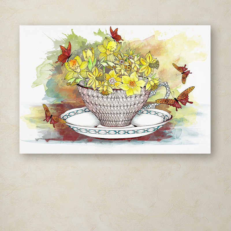 «Spring In A Teacup», reproduction d'impression sur toile tendue, 16 po x 24 po