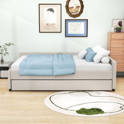 Upholstered Daybed with USB and Twin Trundle