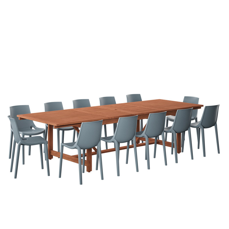 Anautica 13 Piece Patio Dining Set, Gray