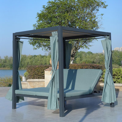 Rakhia 74" Wide Outdoor Patio Daybed with Cushions