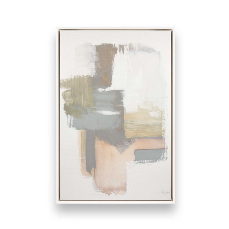 «Beige Ballet V2» sur papier, Opaque White Floater Framed Canvas, 18.75" H x 12.75" W x 1.75" D