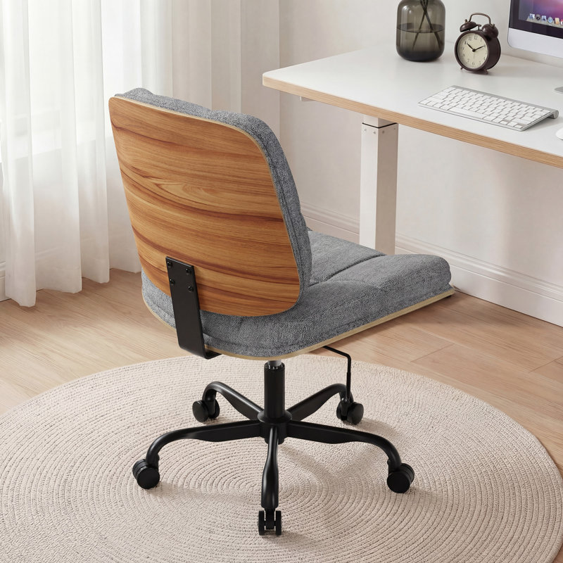 Chaise de bureau pivotante à hauteur réglable moderne en bois pour bureau à domicile, Gris