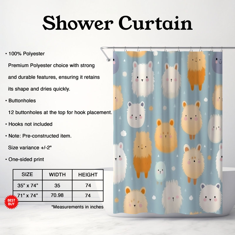 Rideau de douche Rainbow Room - Premium, H 74 po x l 71 po