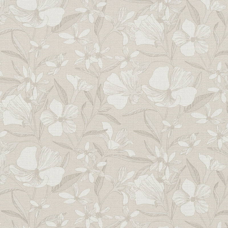 Papier peint floral, Beige