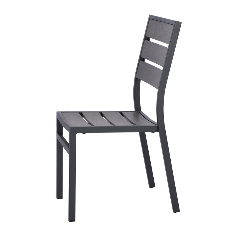 Chaise d'appoint empilable 7046s intérieur / extérieur avec assise et dossier en teck brun