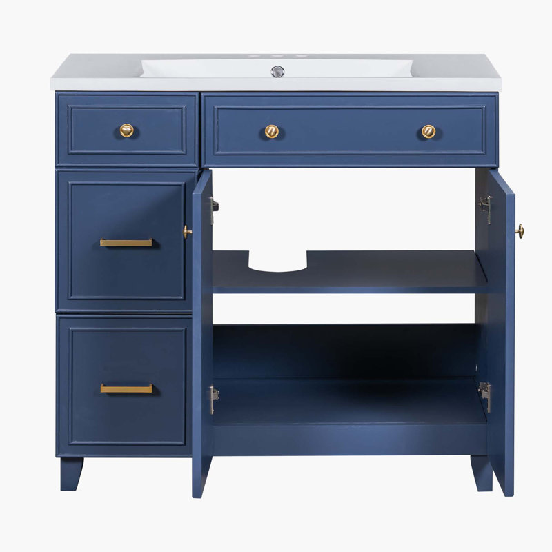 Base de meuble-lavabo simple 36 po seulement, Bleu marine