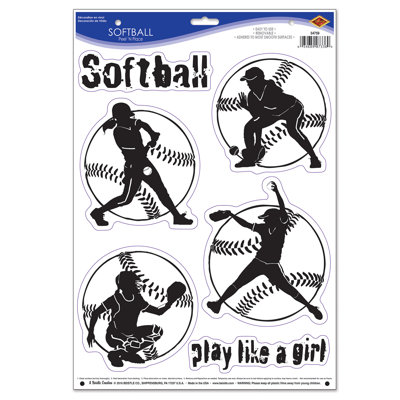 Softball Peel 'N Place - 12" x 17" Sh - Pack of 12