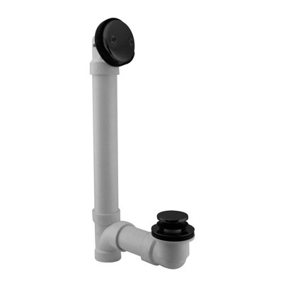 1-1/2" x 12" Sch. 40 PVC Tip-Toe Bathtub Leg Drain Assembly with Two-Hole Overflow