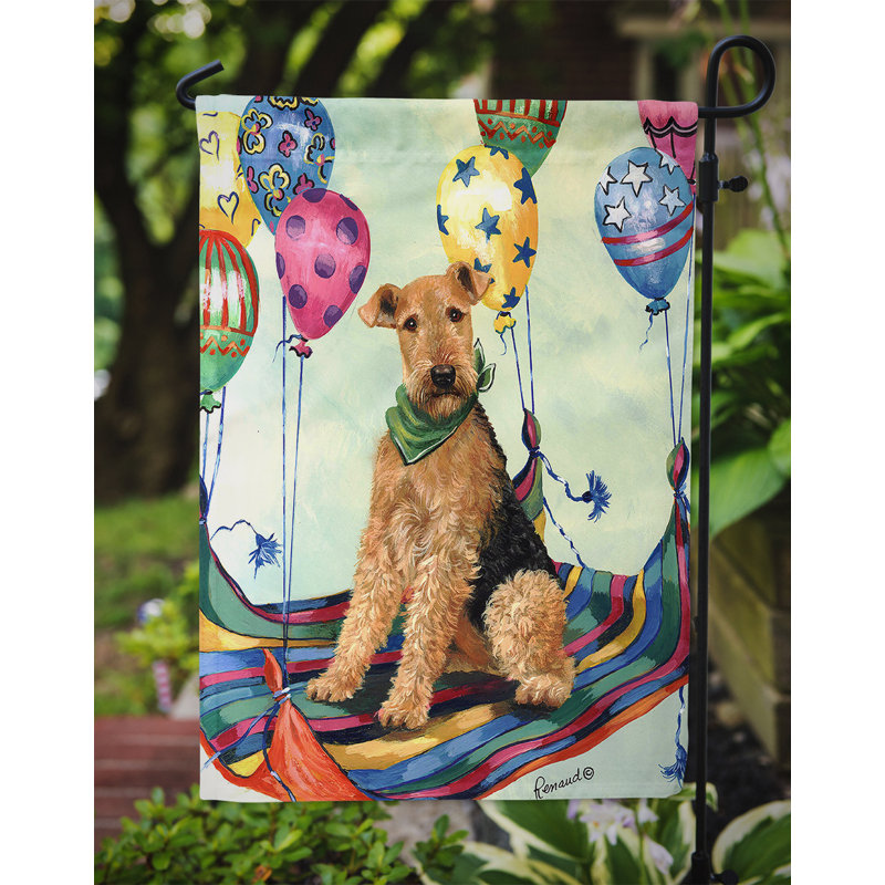 Graziello Double Sided 15'' H x 11.5'' W Polyester Animal Garden Flag, Airedale High Flyer