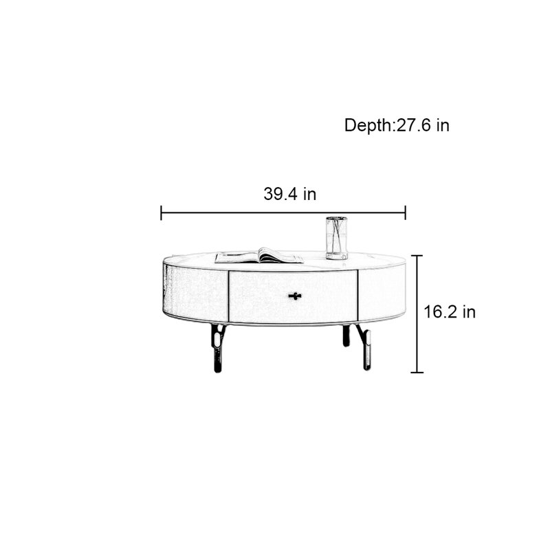 Italian light luxury oval rock table