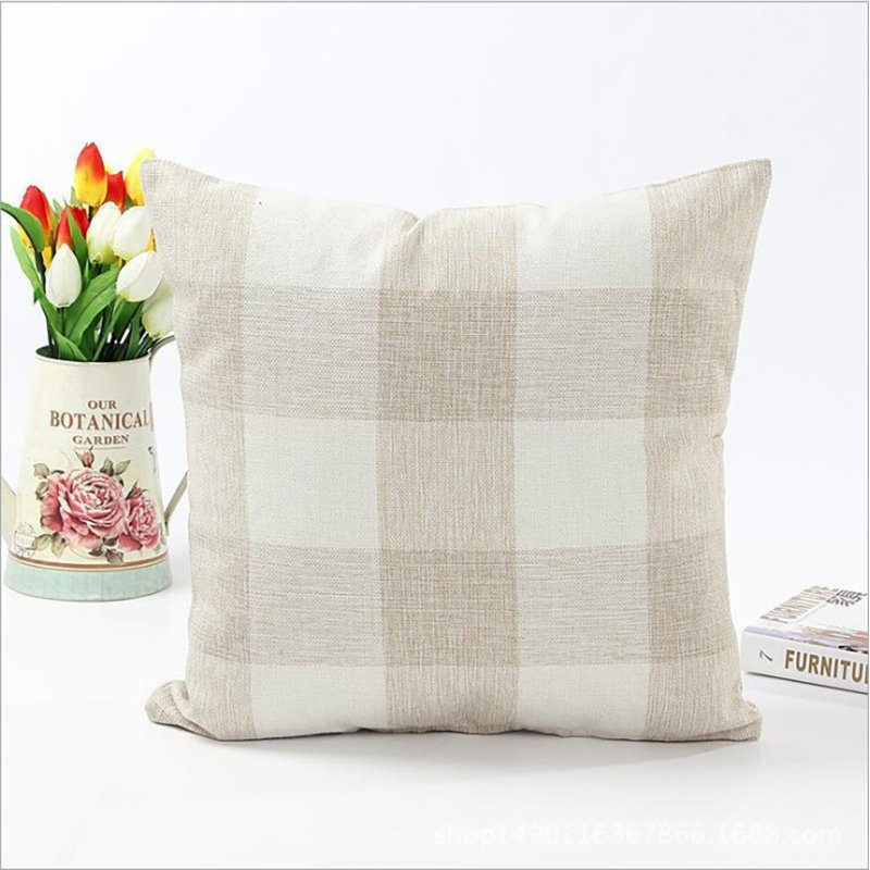  Set of 2 Throw Pillow Covers With Inserts– 18"x18" Decorative Throw Pillow Full Set, Cream, Polyester