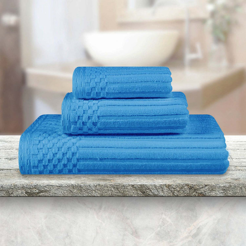 Ensemble de serviettes de bain Kaelea Soho, Ensemble de serviettes 3 pièces, Bleu ciel