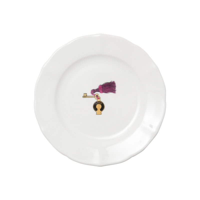 Assiette 6 po Thibaud Herem Objet (clé), Blanc / Rose / Jaune