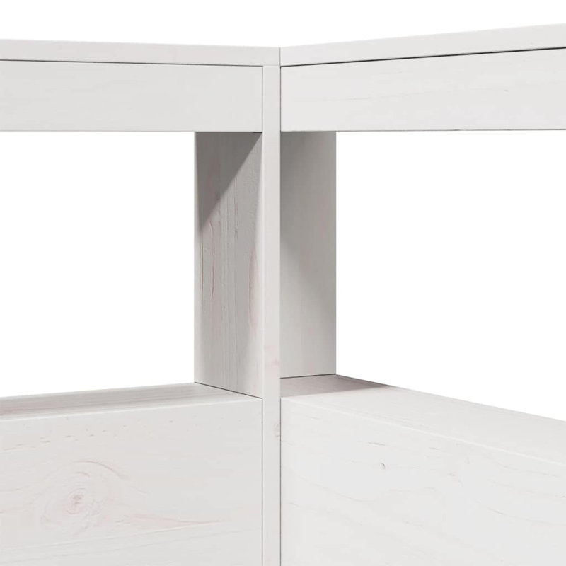 Solid Wood Storage Bed, European Single (90 x 200 cm), White