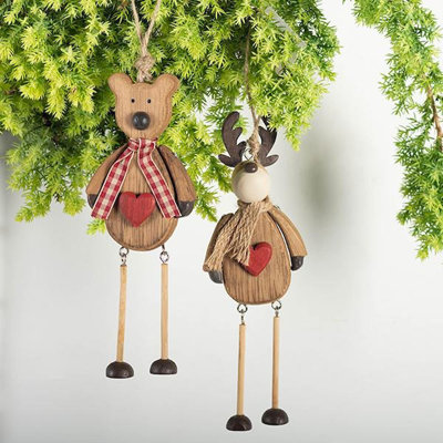 2 Piece Bear and Reindeer Hanging Figurine Ornament Set -  The Holiday Aisle®, C2F2756454894F75B51B120579512165