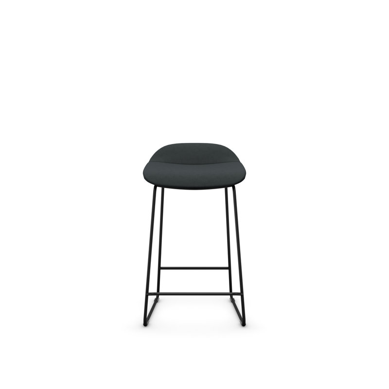 Tabouret Lilly , Noir, Polyester colombe, Tabouret de comptoir (siège d'une hauteur de 24 p