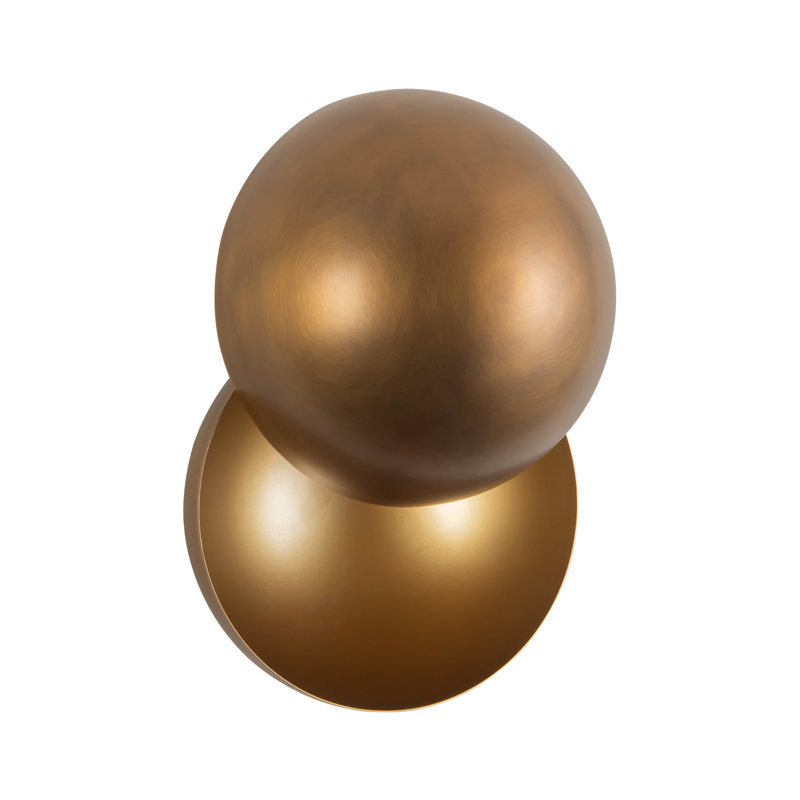 Void 12-in Black dimmable LED Wall Sconce, Antique Brass