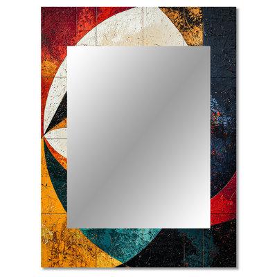 Multicolor Abstract Eye Of Opulence - Abstract Shapes Unique Mirror, Modern Large Wall Mirror, Printed Metal Art