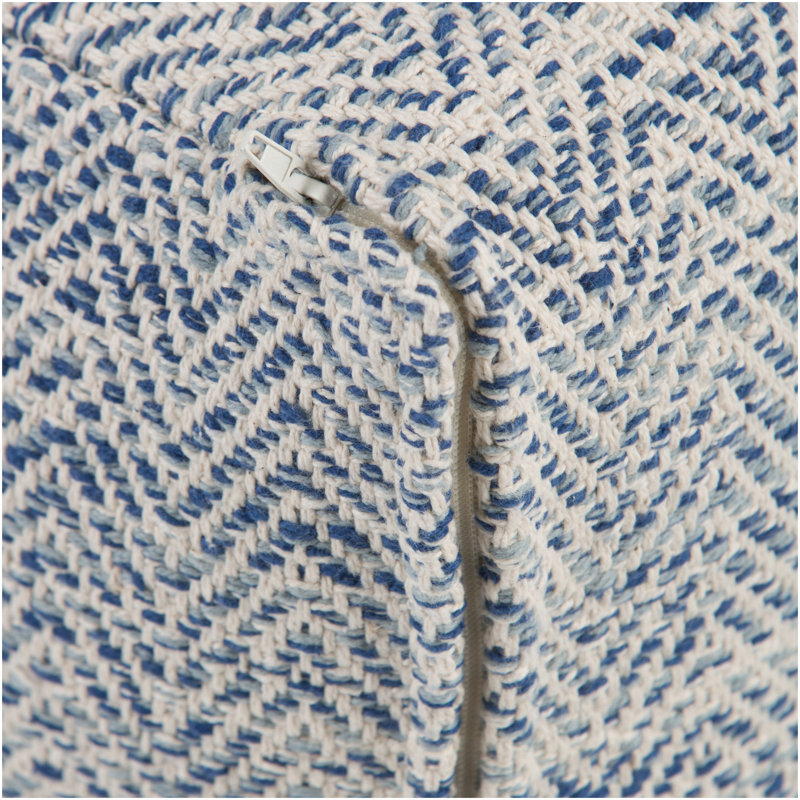 Nate - Square Pouf - Patterned Melange, Gray Fabric